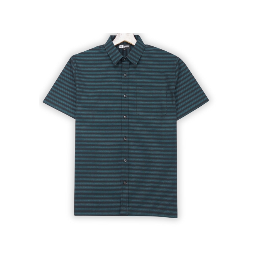 Áo sơ mi nam Trung niên tay ngắn PAPAGO vải Cotton 100% không pha